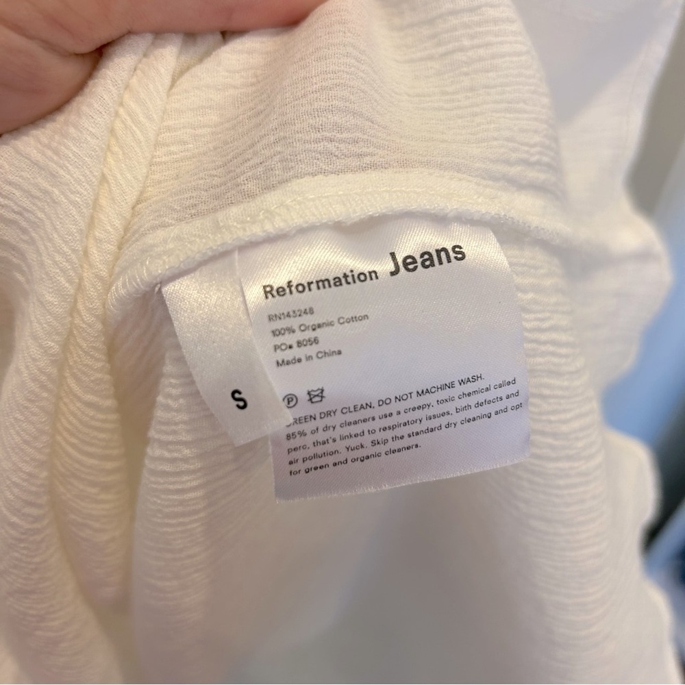 Reformation Jeans White Tiered Gauze Organic Cotton Dress - Picture 5 of 7